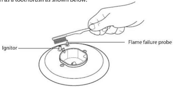 As a toothbrush as shown below. Ignitor Flame failure probe
