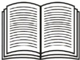 Simple line drawing of an open book with no text or symbols visible on pages