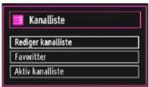 Kanalliste Rediger kanalliste Favoritter Aktiv kanalliste