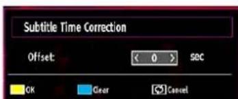 Subtitle Time Correction Offset: < 0 > sec OK Color Cancel