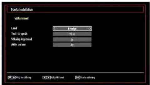 Första Installation Välkremset Land Text-to-språk Ståning font Aktiv antem Sverige Font Jr Av ✓ Off: förlning ✓ Off: dtt: land ✓ Starta förlning