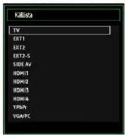 Källsta TV EXT1 EXT2 EXT2-S SIDE AV HDMI1 HDMI2 HDMI3 HDMI4 YPSPI VGA/PC
