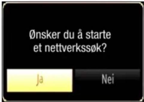Ønsker du å starte et nettverkssøk? Ja Nei