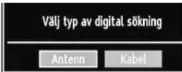 Välj typ av digital sökning Antenn Kabel