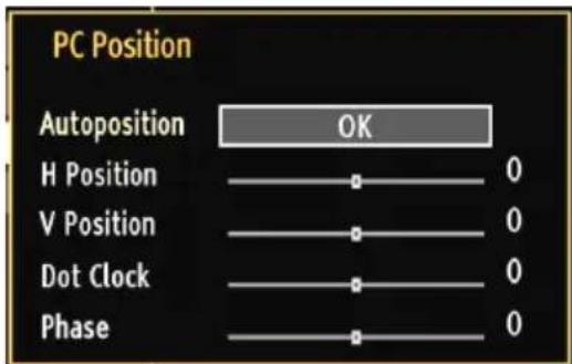 PC Position Autoposition OK H Position 0 V Position 0 Dot Clock 0 Phase 0