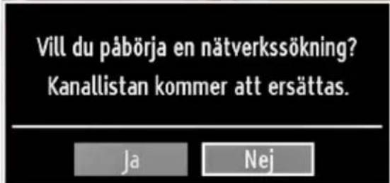 Vill du påbörja en nätverkssökning? Kanallistan kommer att ersättas.