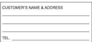 CUSTOMER'S NAME & ADDRESS TEL.