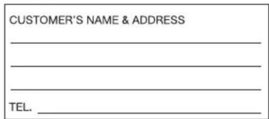 CUSTOMER'S NAME & ADDRESS TEL.
