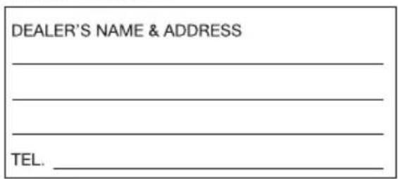 DEALER'S NAME & ADDRESS TEL.