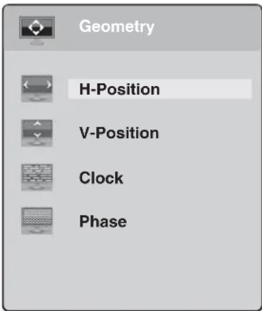 Geometry H-Position V-Position Clock Phase