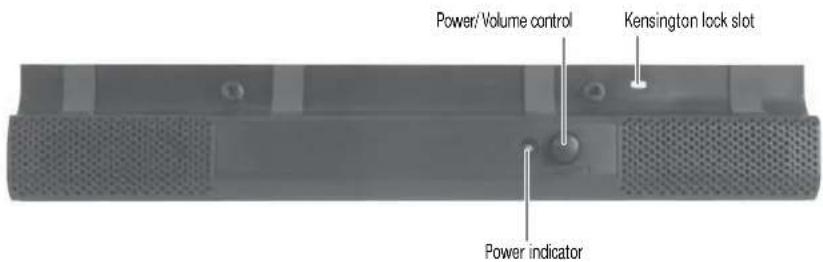 Power/Volume control Kensington lock slot Power indicator
