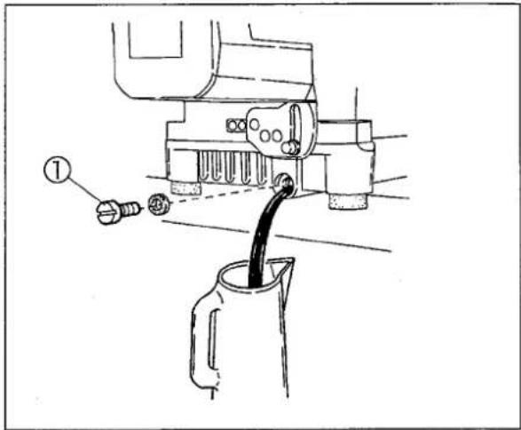 Technical diagram showing a mechanical assembly with labeled component ① and connection point
