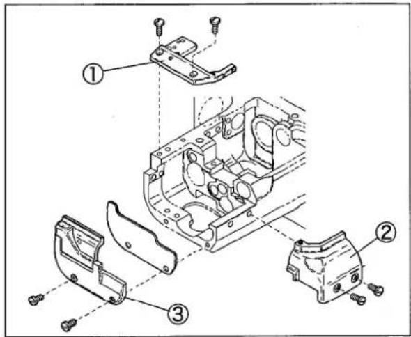 Technical diagram of a mechanical assembly with numbered components for identification