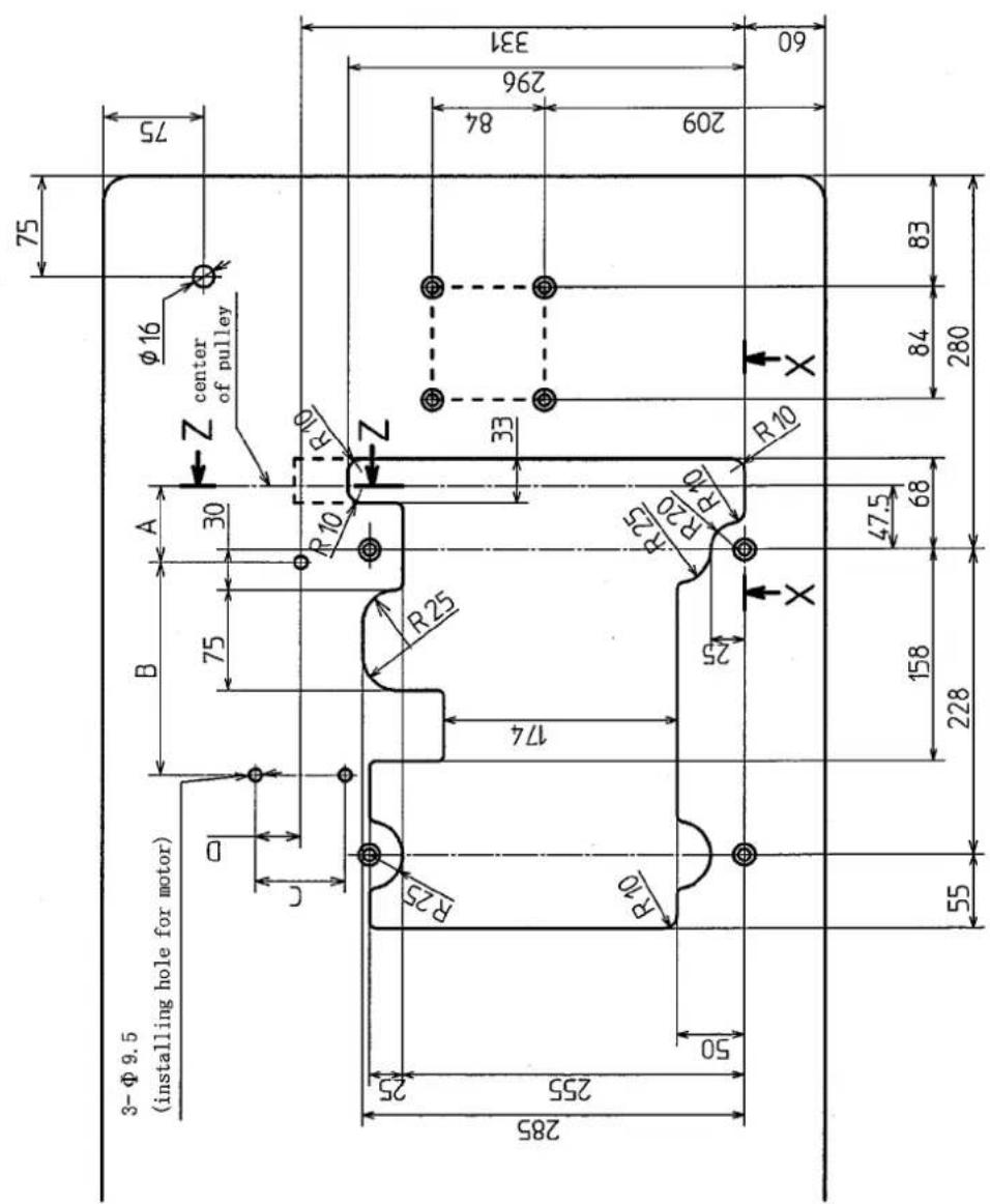 3-Φ9.5 (installing hole for motor) B A φ16 75 75 75 75 75 75 75 75 75 75 75 75 75 75 75 75 75 75 75 75 75 75 75 75 75 75 75 75 75 75 75 75 75 75