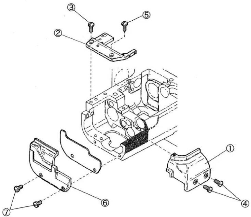Technical diagram of a mechanical assembly with numbered components for identification
