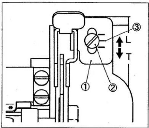 Technical diagram of a mechanical device with labeled parts and directional arrows indicating L and T directions.