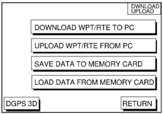 FURUNO GP1850D - UPLOAD/DOWNLOAD DATA menu - 1