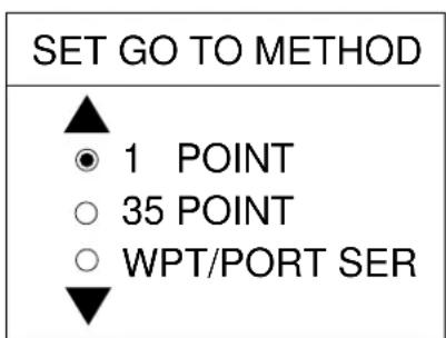 SET GO TO METHOD ▲ ● 1 POINT ○ 35 POINT ○ WPT/PORT SER ▼