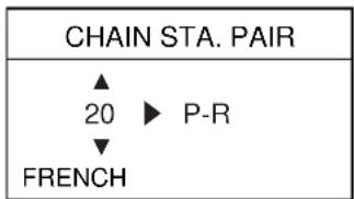 CHAIN STA. PAIR ▲ 20 ▶ P-R ▼ FRENCH