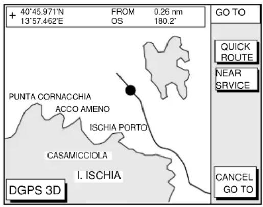 + 40°45.971'N FROM 0.26 nm 13°57.462'E OS 180.2' PUNTA CORNACCHIA ACCO AMENO ISCHIA PORTO CASAMICCIOLA I. ISCHIA DGPS 3D GO TO QUICK ROUTE NEAR SERVICE CANCEL GO TO