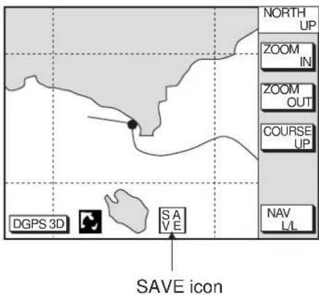 NORTH UP ZOOM IN ZOOM OUT COURSE UP NAV L/L DGPS 3D SAVE SAVE icon
