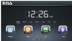 BOSS 12:26 AM SUN MON TUG WED THU FRI SAT RADIO DISC BD USB