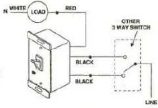 N WHITE LOAD RED OTHER 3 WAY SWITCH BLACK BLACK LINE