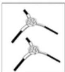 Two identical mechanical arms with black end caps, no text or symbols visible