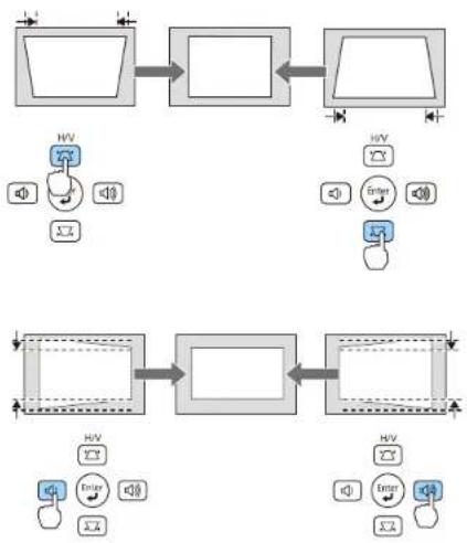EPSON PowerLite S18+ - CorreçãodaformadaimagemcomosbotõesKeystone - 2