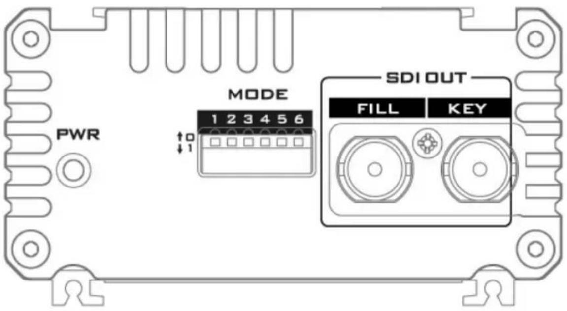 PWR MODE 1 2 3 4 5 6 ↑0 ↓1 SDI OUT FILL KEY