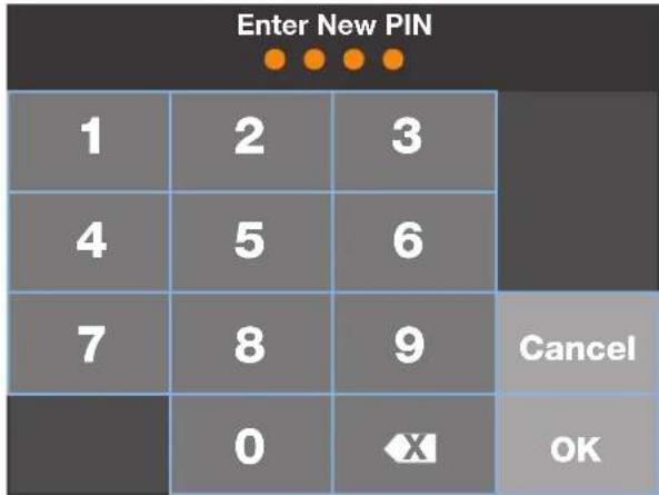 Enter New PIN 1 2 3 4 5 6 7 8 9 Cancel 0 ◀ OK