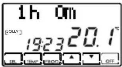 1h On JOLLY 19:23 20.1° SEL TIME PROG OFF