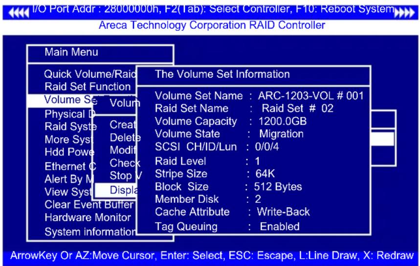 I/O Port Addr : 28000000h, F2(Tab): Select Controller, F10: Reboot System Areca Technology Corporation RAID Controller Main Menu Quick Volume/Raid Raid Set Function Volume Set Volume Physical D Raid Syste Create More Syst Delete Hdd Powe Modif Ethernet C Check Alert By M Stop V View Syst Displa Clea…