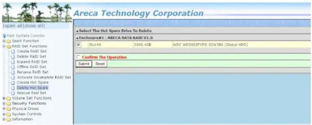 Areca Technology Corporation [open all|close all] Raid System Console Quick Function RAID Set Functions Create RAID Set Delete RAID Set Expand RAID Set Offline RAID Set Rename RAID Set Activate Incomplete RAID Set Create Hot Spare Delete Hot Spare Rescue Raid Set Volume Set Functions Security Functi…