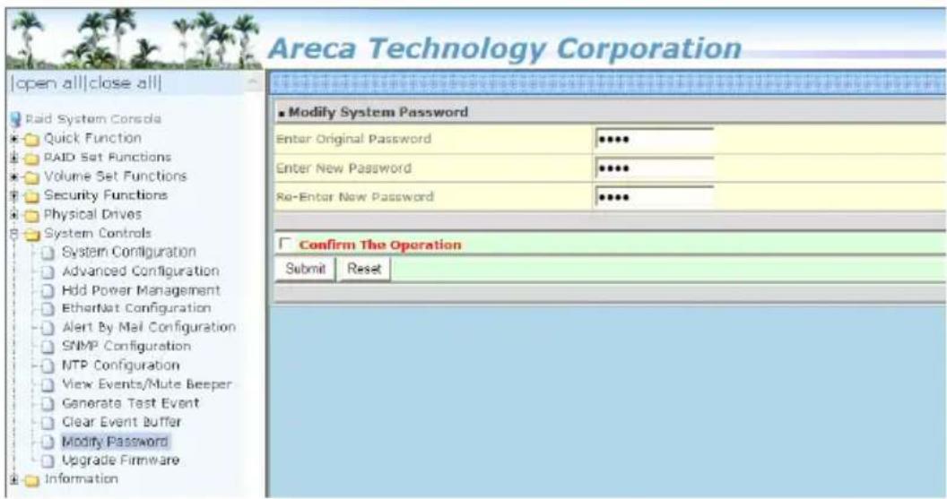 Areca Technology Corporation |open all|close all| Paid System Console Quick Function RAID Set Functions Volume Set Functions Security Functions Physical Drives System Controls System Configuration Advanced Configuration Hdd Power Management Ethernet Configuration Alert By Mail Configuration SNMP Con…