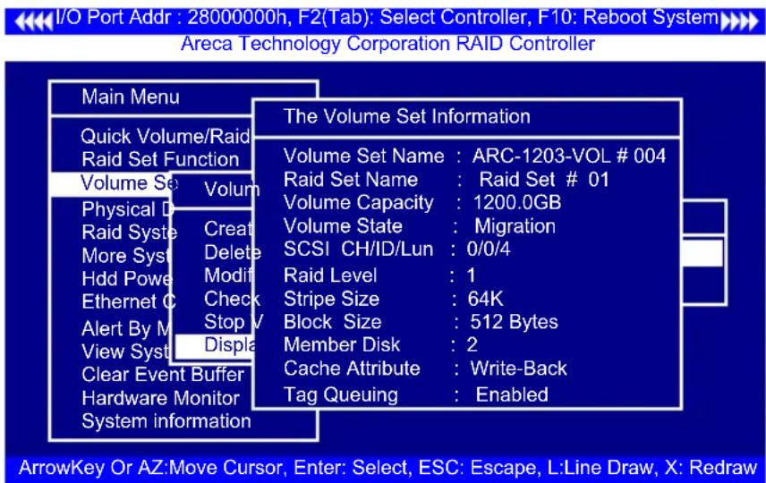 I/O Port Addr : 28000000h, F2(Tab): Select Controller, F10: Reboot System Areca Technology Corporation RAID Controller Main Menu Quick Volume/Raid Raid Set Function Volume Set Volume Physical D Raid Syste Creatt More Syst Delete Hdd Powe Modifi Ethernet C Check Alert By M Stop V View Syst Displa Cle…