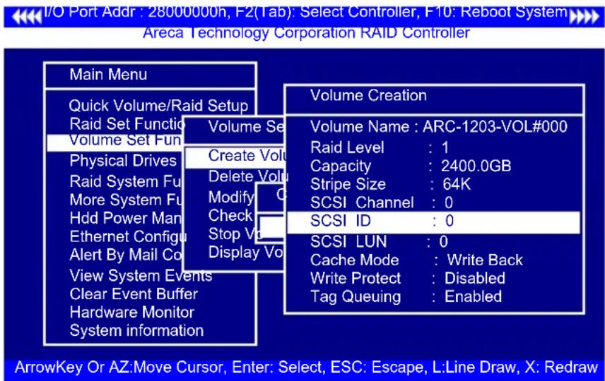I/O Port Addr : 28000000h, F2(Tab): Select Controller, F10: Reboot System Areca Technology Corporation RAID Controller Main Menu Quick Volume/Raid Setup Raid Set Function Volume Set Fun Physical Drives Raid System Fun More System Fun Hdd Power Man Ethernet Configu Alert By Mail Co View System Events…