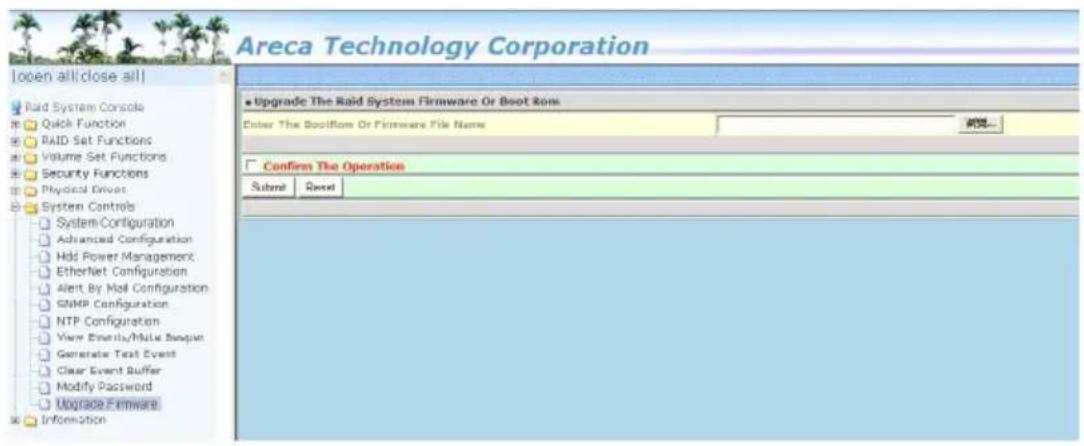 Areca Technology Corporation Open all close all Raid System Console Quick Function RAID Set Functions Volume Set Functions Security Functions Physical Drivers System Controls System Configuration Advanced Configuration Hold Power Management EtherNet Configuration Alert By Mail Configuration SNMP Con…