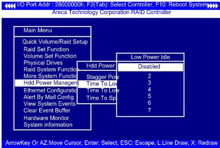 I/O Port Addr : 28000000h, F2(Tab): Select Controller, F10: Reboot System Areca Technology Corporation RAID Controller Main Menu Quick Volume/Raid Setup Raid Set Function Volume Set Function Physical Drives Raid System Function More System Function Hdd Power Managem Ethernet Configuratio Alert By Ma…