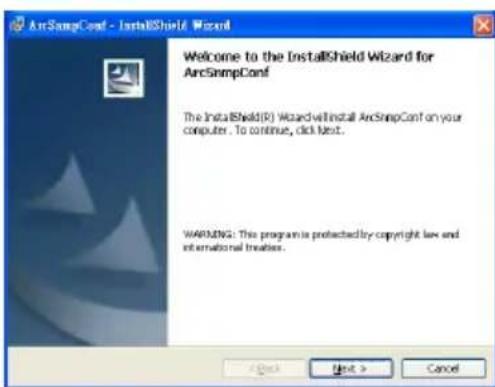 ArcSnapConf - InstallShield Wizard Welcome to the InstallShield Wizard for ArcSnapConf The InstallShield(R) Wizard will install ArcSnapConf on your computer. To continue, click next. WARNING: This program is protected by copyright law and international treaties.