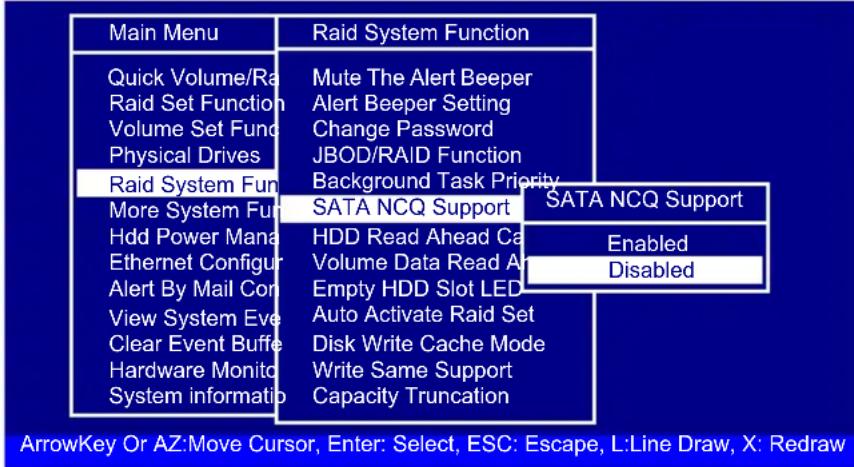 Main Menu Quick Volume/Ra Raid Set Function Volume Set Fund Physical Drives Raid System Fun More System Fun Hdd Power Mana Ethernet Configur Alert By Mail Con View System Eve Clear Event Buffe Hardware Monitor System informatio Mute The Alert Beeper Alert Beeper Setting Change Password JBOD/RAID Fun…