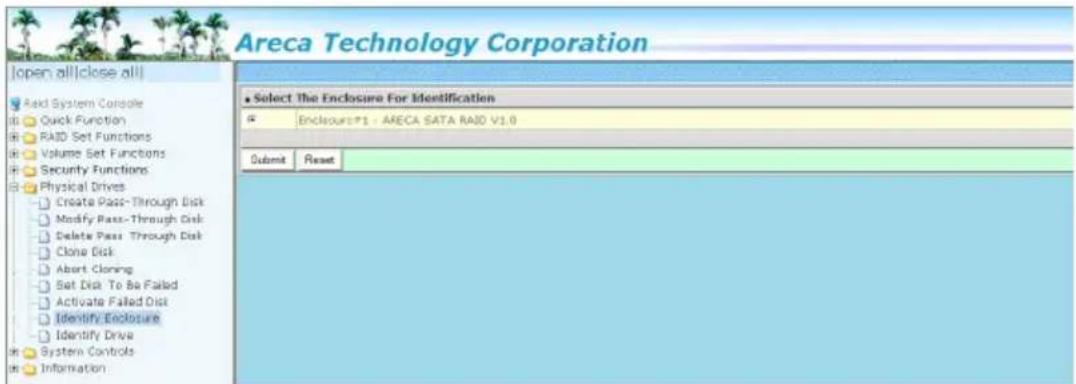Areca Technology Corporation [open all|close all] Rack System Console Quick Function RAID Set Functions Volume Set Functions Security Functions Physical Drives Create Pass- Through Disk Modify Pass- Through Disk Delete Pass- Through Disk Clone Disk Abort Cloning Set Disk To Be Failed Activate Failed…