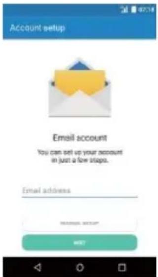 Account setup Email account You can set up your account in just a few steps. Email address MANUAL SETUP HKEY