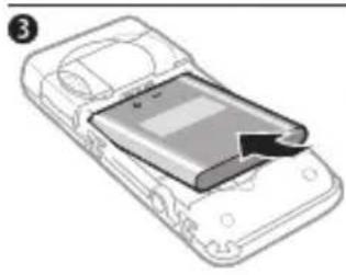SONY ERICSSON K550 - To insert SIM card and battery - 3