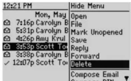 12:21 PM Mon, May 7:16p Carolyn B 5:31p Carolyn B 4:26p Amy Krul 3:53p Scott To 3:38p Carolyn B ✓ 12:07p Scott To Hide Menu Open File Mark Unopened Save Reply Forward Delete Compose Email Compose PIN