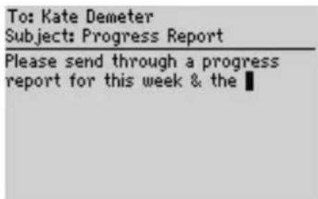 To: Kate Demeter Subject: Progress Report Please send through a progress report for this week & the ■