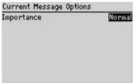 Current Message Options Importance Normal