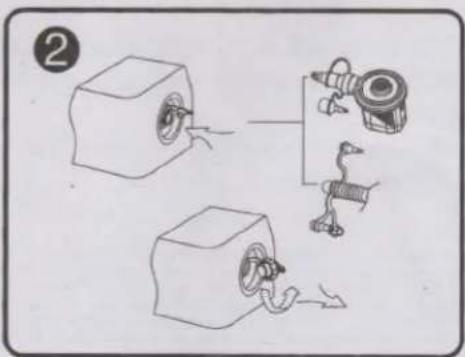 Diagram illustrating a robot interacting with a cube, showing mechanical components and motion sequence