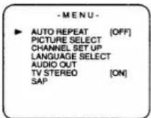 SYLVANIA LRV-600 - Select main menu - 1