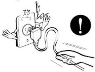 Illustration of an electrical plug with a fuse and a warning symbol, with no text or labels.